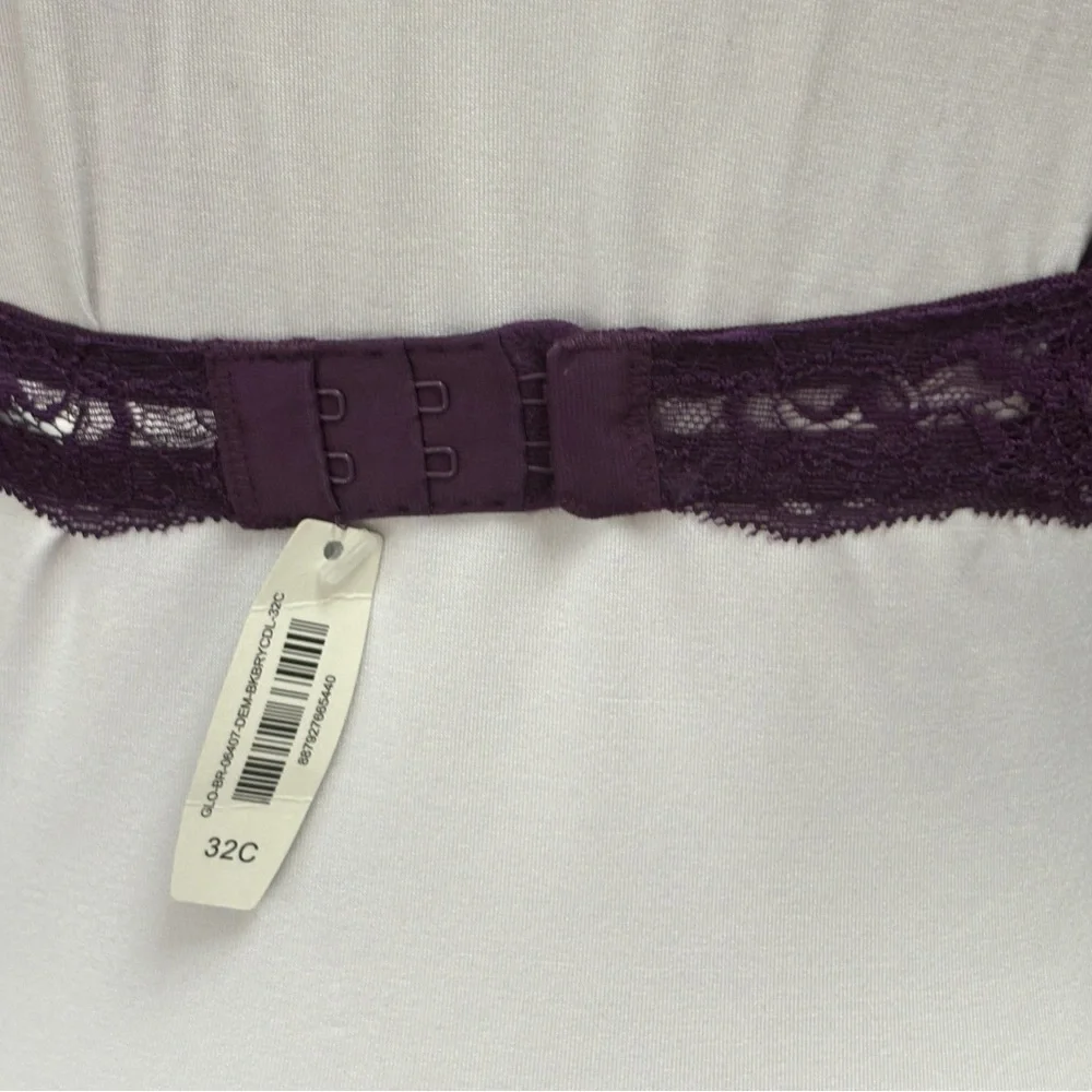 Adore Me NWT deep purple lace Demi bra 32C